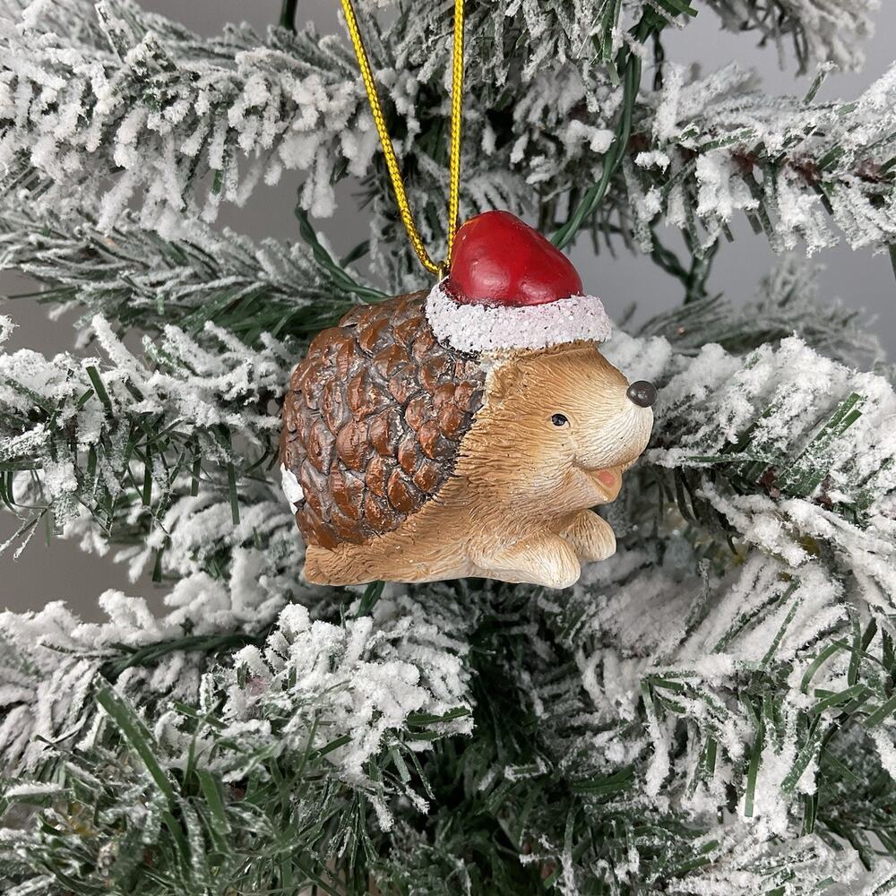 Christmas Tree Ornament-Festive Red Hat Hedgehog-The Bridge Collection